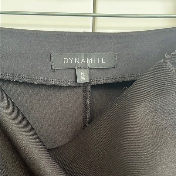 DYNAMITE Black Mini Skirt Side Zippers Stretch, Size M - Picture 2 of 7